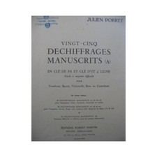PORRET Julien 25 Dechiffrages Manuscrits Trombone Basson Violoncelle Basse 1961