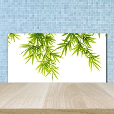 Tulup Panneaux De Cuisine Sur Verre - 100x50cm - Feuilles De Bambou
