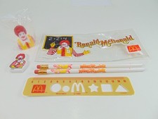 kit école ronald mcdonald's trousse gomme crayon règle vintage 1984 rare