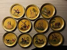 Petits  Plateaux  Dinettes en Tôle Peinte  Début XX Siècle (11 Pièces) France