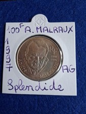 MONNAIE DE 100F MALRAUX EN ARGENT MASSIF 900%