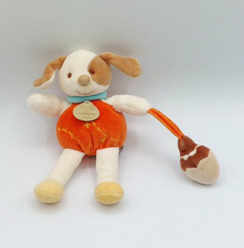Peluche doudou chien orange