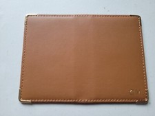 Petit porte-cartes en cuir marron gravé, protection anti-RFID, maroquinerie,neuf