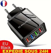 ✅ Chargeur USB 4 ports 3.0 Adaptateur Charge Rapide 4 en 1 Téléphone Portable 3A