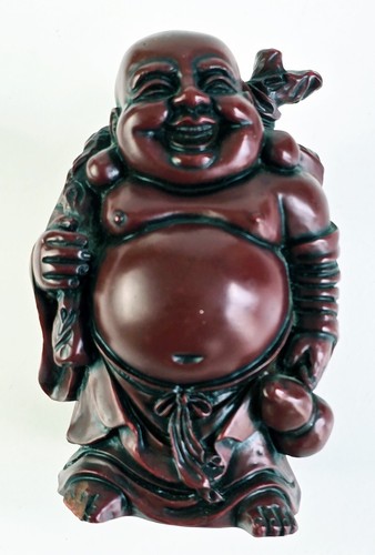 Bouddha rieur résine rouge - en,