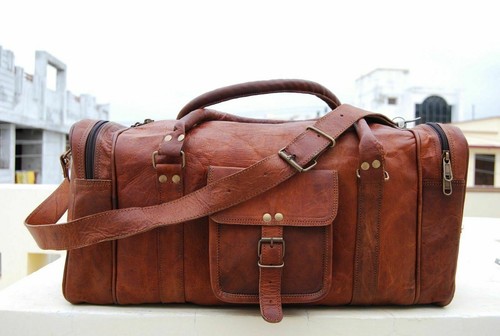 Sac duffle cuir marron - sac,