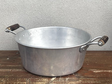 Grande bassine aluminium et poignées en bois