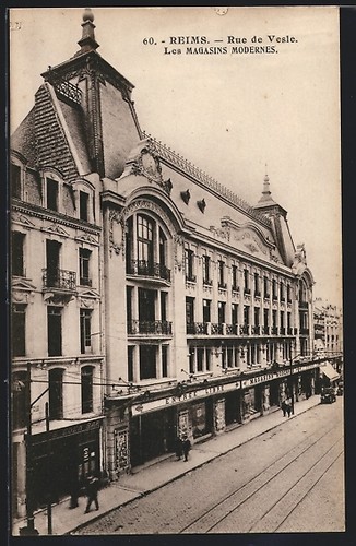 Cpa reims rue - cpa, vesle,