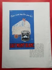 Publicité de Presse "LAIT MONT BLANC"  BEBE BERCEAU Signé ORAI de 1930 + TABAC