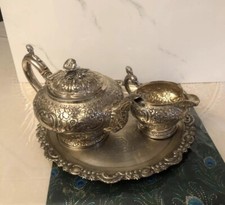 Plateau Théière Pot Argent