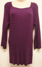 *NWT Adorable RXB "Merlot" Purple Tunic Sweater w/ Bell Sleeves sz Large-Cute