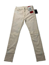 Pantalon en denim design beige