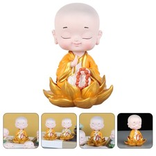 Resin de bureau moine figurine