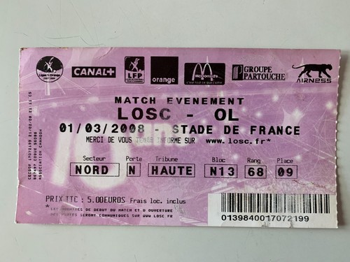 Ticket match losc lille - ticket,