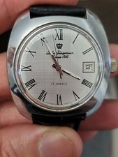 VINTAGE MENS JULES JURGENSEN WRIST WATCH DATE SELF WINDING 17 JEWELS