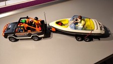 VW LOT PLAYMOBIL  AUTO VOITURE 4x4 JEEP PICK UP REMORQUE BATEAU VEDETTE