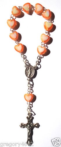 Dizainier perle coeur orange - dizainier,
