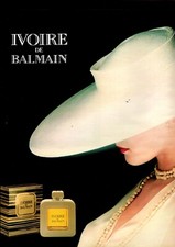 Publicité papier Parfum. Perfume ad. BALMAIN Ivoire 1989