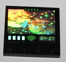 Lego Espace Black Tile 4x4 (sticker) ref 6179pb001 Sets 5129 6899 6958 6982