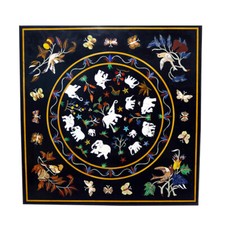 36 " Noir Marbre Table Haut