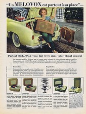 PUBLICITE ADVERTISING 074 1957 MELOVOX   électrophone