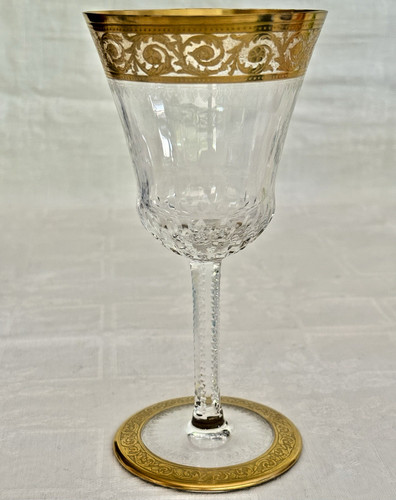 Verre pied cristal - verre, or