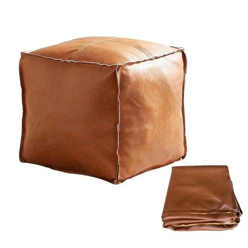 Unstuffed faux leather square - unstuffed,