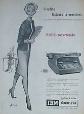 PUBLICITE IBM ELECTRIQUE MACHINE A ECRIRE SIGNE COURONNE DE 1959 FRENCH AD PUB