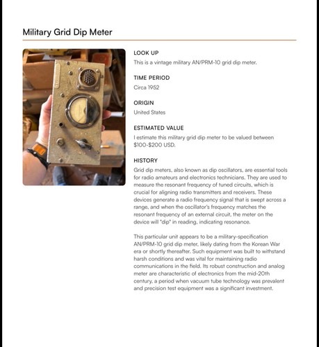 Military grid dip meter - military,