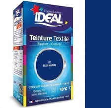 Teinture avec fixateur bleu marine 07 tissu vêtement textile coton lin viscose s