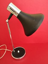 Lampe de bureau vintage 1970 design Scandinave Laque noire et chrome