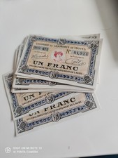 Suite de 25 billets 1 Franc Chambre de commerce de Troyes