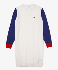 Ravissante Robe Lacoste en Laine Blanc Marine Rouge T.XS/S NEUVE+ETIQ