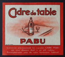 Ancienne étiquette cidre PABU