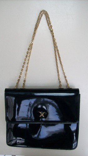 Petit sac vintage vernis noir - sac,