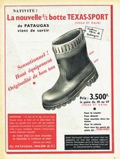 Publicité Advertising 117  1955  demi bottes Texas-Sport Pataugas  Mauléon