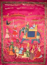Peinture Rajput Miniature Chasse Royale Inde 93cm Inspiration Moghole # 1608