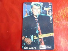 RARE CARTE NEUVE - JOHNNY HALLYDAY 3 - MAXI DIAL - 60 YEARS - 7 $ - 350 ex