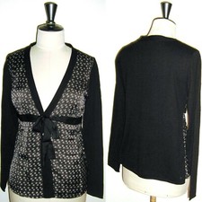 Gilet Cardigan LADY CAPTAIN (MISS CAPTAIN) en 40 Noir & Gris Neuf Sans Etiquette