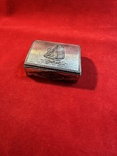 Coffre Acier Argentée Marin ? Coffre À Bijoux? Décor Voilier ⛵️ En Mer 🌊