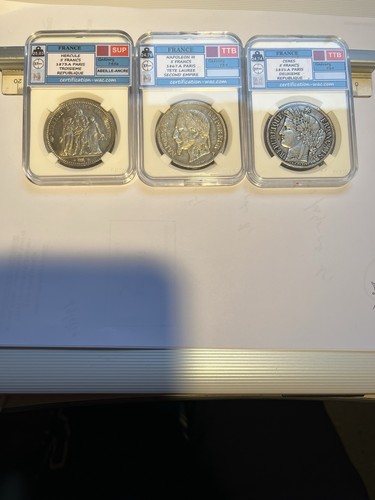 Lot pièces argent franc - 5,