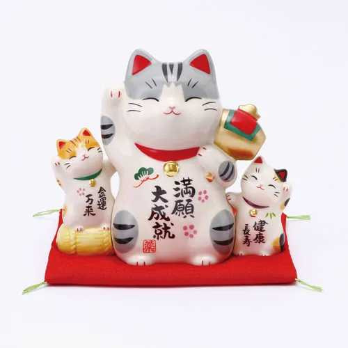 Chat chanceux porcelaine - chat,