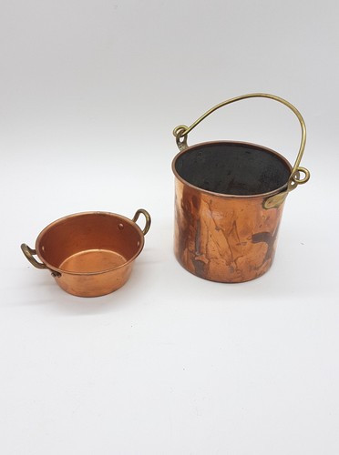 Lot ancien seau cuivre - lot, h