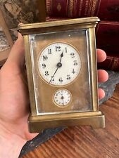 Pendulette D'Officier Réveil Voyage Bronze Doré Clock XIX Eme