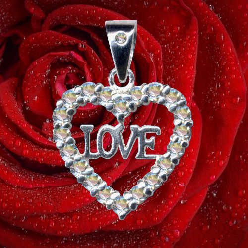 Pendentif coeur love heart i - pendentif,