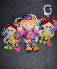Lot 3 Doudou LAMAZE TOMY Poupée Papillon Bruissement Accroche Jouet Activités