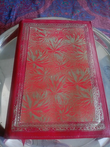 Couvre livre ancien cuir - livre, en