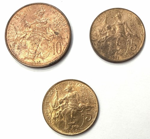 Lot pièce centimes - 3,