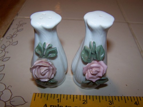 Vintage white ceramic salt - vintage, and