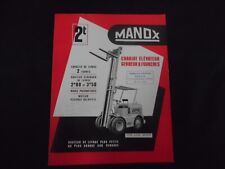 Vintage Catalogue MANOX 2t – Chariot Eleveteur gerbeur à fourches – 4 pages